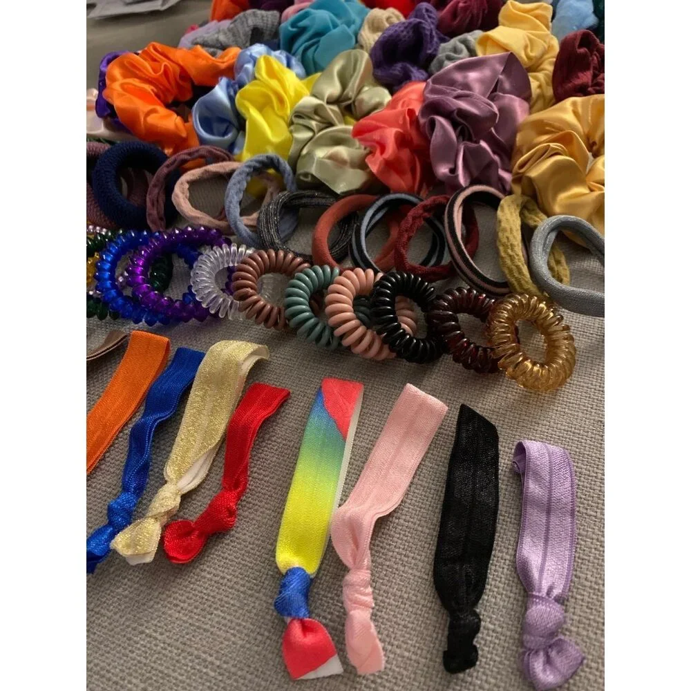 Hair Scrunchie Tie Neutral Color Assorted Bundle Set of 75